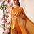 Mustard woven silk blend ethnic saree with blouse piece