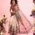 Beige printed cotton blend ethnic saree with blouse piece