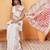 Off white printed pure cotton ethnic saree with blouse piece