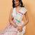 Off white printed pure cotton ethnic saree with blouse piece