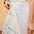 Off white printed pure cotton ethnic saree with blouse piece