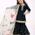 navy blue pure gmy silk with heavy embroidery sequence work - designer party wear