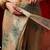 Beige printed silk blend ethnic saree with blouse piece