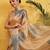 Beige printed tissue traditional saree with blouse piece