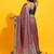 Pink printed art silk ethnic saree with blouse piece