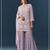 Lavender chiffon semi stitched suit with embroidery thread & khatli work