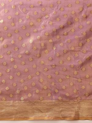 Purple woven tissue party wear saree with blouse piece 5