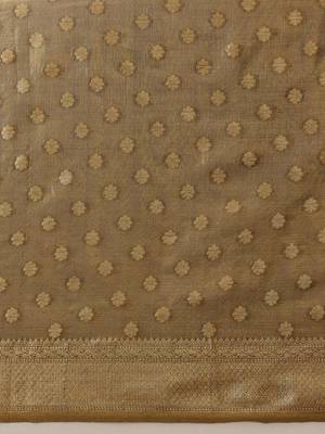 Grey woven tissue party wear saree with blouse piece 5