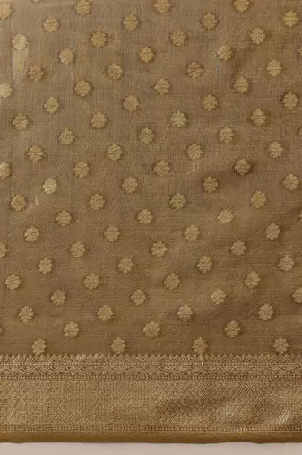 Grey woven tissue party wear saree with blouse piece