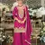 Rani pink chinon semi stitched suit with embroidery coding & sequence work