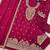 Rani pink chinon semi stitched suit with embroidery coding & sequence work