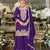 Violet chinon semi stitched suit with embroidery coding & sequence work
