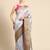 Grey printed art silk ethnic saree with blouse piece