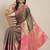Navy blue floral zari brocade traditional saree with blouse piece