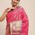 Pink woven cotton blend traditional saree with blouse piece