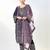 Purple georgette semi stitched suit with embroidery coding & sequence work