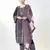 Purple georgette semi stitched suit with embroidery coding & sequence work