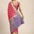 Pink woven cotton blend traditional saree with blouse piece
