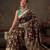 Brown woven pure cotton ethnic saree with blouse piece