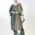 D green georgette semi stitched suit with embroidery coding & sequence work