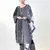 Navy georgette semi stitched suit with embroidery coding & sequence work