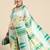 Blue woven pure cotton ethnic saree with blouse piece