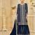 D blue georgette semi stitched suit with embroidery coding & sequence work
