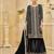 Black georgette semi stitched suit with embroidery coding & sequence work