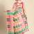 Pink woven pure cotton ethnic saree with blouse piece