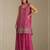 Rani pink faux georgette semi stitched suit with embroidery  & sequence work