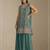 Blue faux georgette semi stitched suit with embroidery  & sequence work