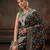 Black woven pure cotton ethnic saree with blouse piece