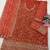 Orange faux georgette semi stitched suit with embroidery  & sequence work