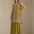Mustard faux georgette semi stitched suit with embroidery  & sequence work