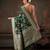 Green woven pure cotton ethnic saree with blouse piece