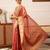 Pink woven tissue party wear saree with blouse piece
