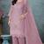 Lavender chiffon semi stitched suit with embroidery thread & khatli work