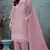 Lavender chiffon semi stitched suit with embroidery thread & khatli work
