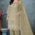 Green chiffon semi stitched suit with embroidery thread & khatli work