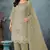 Green chiffon semi stitched suit with embroidery thread & khatli work