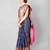 Navy blue woven art silk traditional saree with blouse piece
