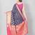 Navy blue woven art silk traditional saree with blouse piece