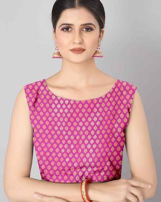 Navy blue woven art silk traditional saree with blouse piece 5