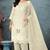 White chiffon semi stitched suit with embroidery thread & khatli work