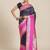 Navy blue woven art silk traditional saree with blouse piece