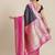 Navy blue woven art silk traditional saree with blouse piece