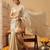 Beige plain silk cotton party wear saree with blouse piece