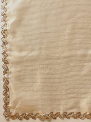 Beige plain silk cotton party wear saree with blouse piece 5