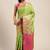 Green woven cotton blend traditional saree with blouse piece
