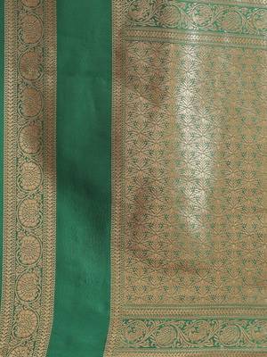 Red woven art silk traditional saree with blouse piece 4